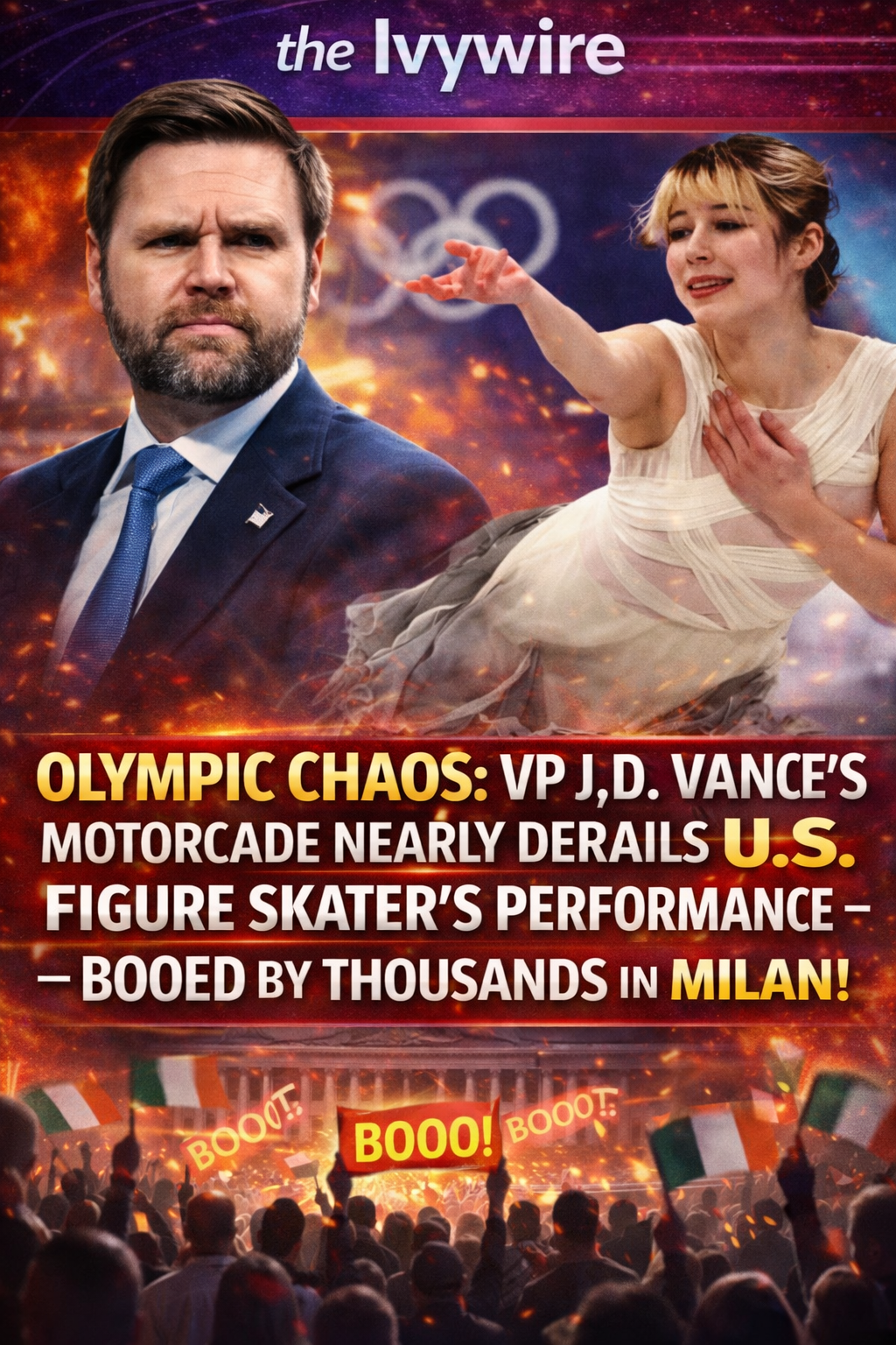 Olympic Chaos Erupts as VP J.D. Vance’s Motorcade Nearly Delays U.S. Figure Skater, Sparks Boos in Milan