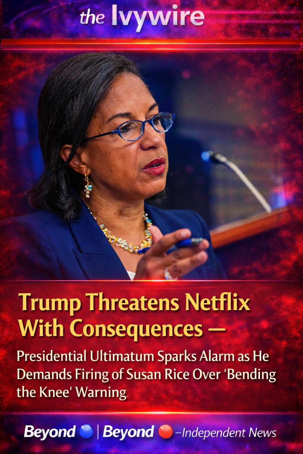 Trump Threatens Netflix With Consequences — Presidential Ultimatum Sparks Alarm as He Demands Firing of Susan Rice Over ‘Bending the Knee’ Warning