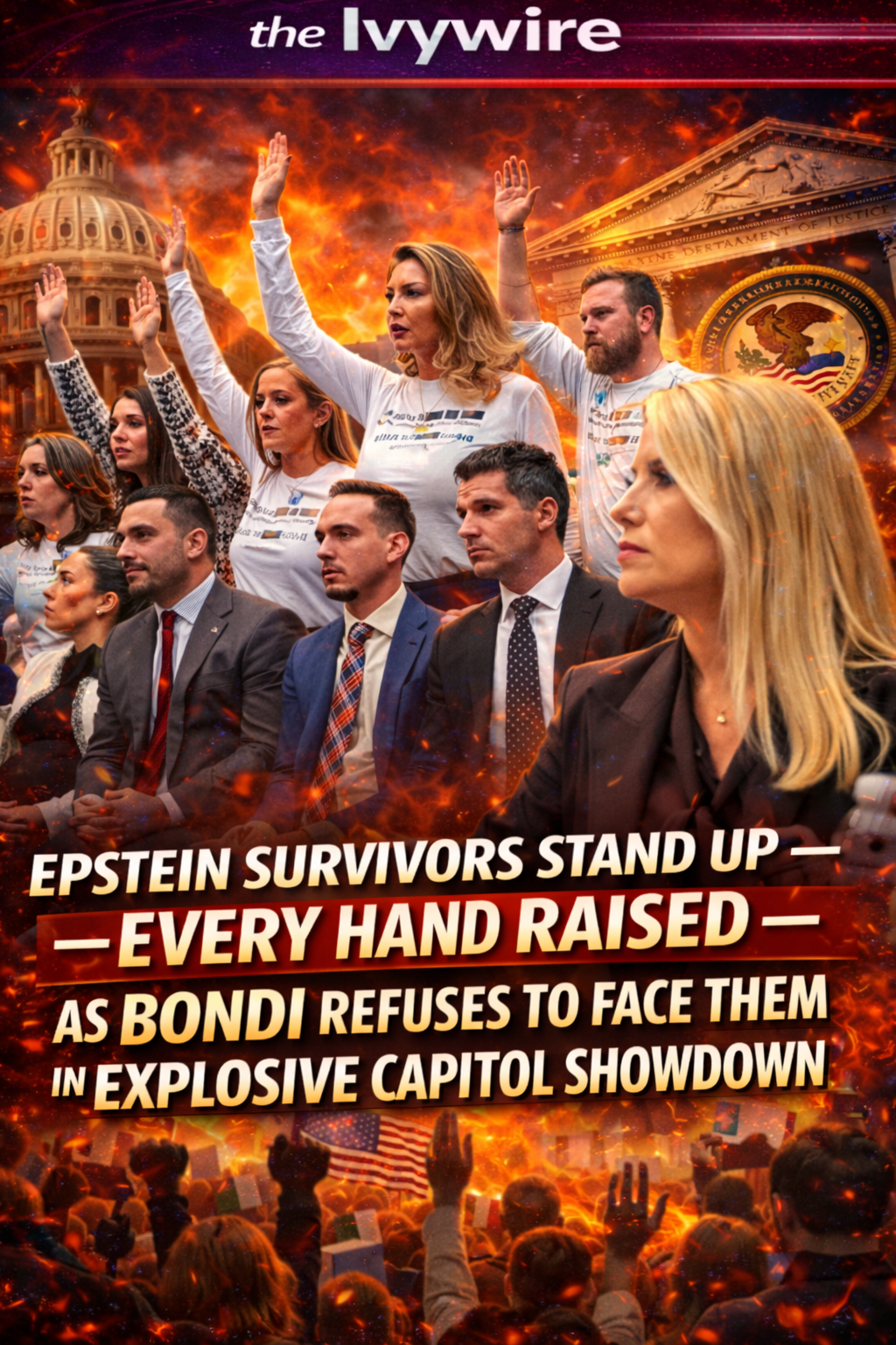 Epstein Survivors Stand Up — Every Hand Raised — As Bondi Refuses to Face Them in Explosive Capitol Showdown