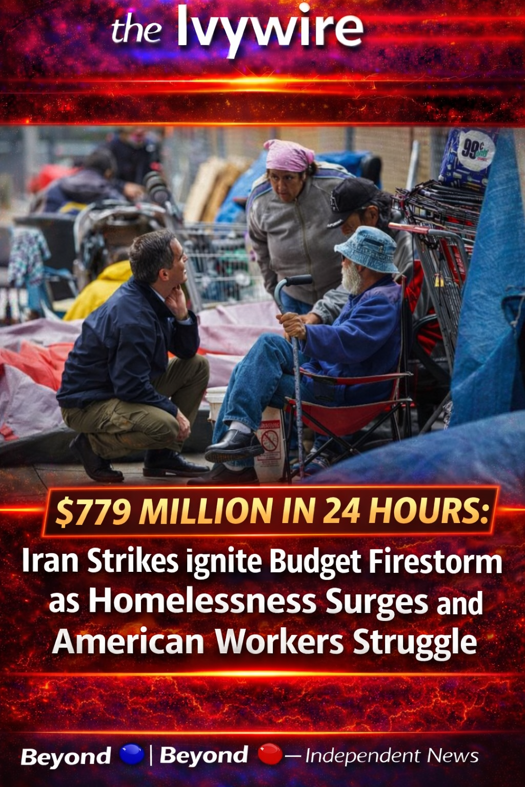 $779 Million in 24 Hours: Iran Strikes Ignite Budget Firestorm as Homelessness Surges and American Workers Struggle